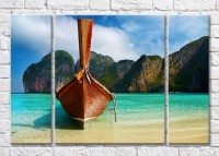 Pictură Magic Color One boat off the coast (3469165)