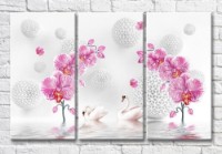 Картина Magic Color Orchid branches and swans (3517848)
