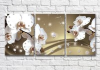 Картина Magic Color Orchids and rhinestones on a Beige background (3565228)
