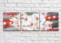 Картина Magic Color Orchids and spheres on a Gray background with Orange stripes (3565229)