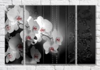 Картина Magic Color Orchids on a Black patterned background (3565174)