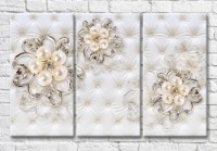 Картина Magic Color Pearl flowers against the backdrop of coach upholstery (3517878)