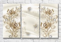 Картина Magic Color Pearl flowers and butterflies on a silk background (3517853)