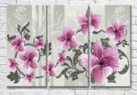 Картина Magic Color Pink flowers on a Gray branch of patterns (3565131)