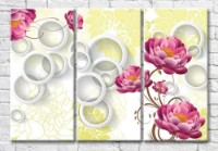 Картина Magic Color Pink flowers on a Yellow background (3517868)