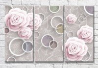 Картина Magic Color Pink rosebuds on a Gray background (3517862)