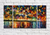 Pictură Magic Color River City and Evening Lights (35110173)