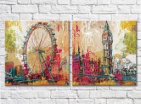 Pictură ArtPoster London Eye Big Ben British construction sketch (2495223)