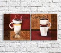 Картина ArtPoster Mocachino and cappuccino on an abstraction background (3478756)