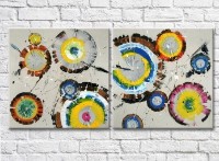 Картина ArtPoster Modern abstract painting colored circles painted (3417509)