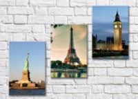 Картина Magic Color Statue of Liberty, Eiffel Tower, Big Ben (500017)