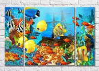 Pictură Magic Color Sunken ship and Colorful fish (3469222)