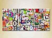 Картина Magic Color Triptych Abstraction from letters (2229481)