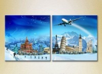 Pictură ArtPoster Monuments of world architecture on a winter background 01 (2502469)