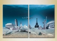 Pictură ArtPoster Monuments of World architecture under water 01 (2502470)
