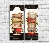 Картина ArtPoster Multicolored cups on White background (3478801)