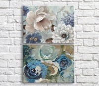 Картина ArtPoster Multicolored flowers on a Blue background (3467858)