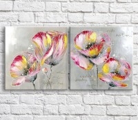 Картина ArtPoster Multicolored poppies on a Gray background (3467772)