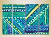 Картина Magic Color Triptych Abstraction Turquoise/Yellow (2229458)