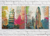 Картина ArtPoster New York architectural sketches Leaning Tower of Pisa (2495218)