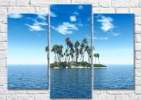 Pictură Magic Color Small island with palm trees in the sea (3469258)