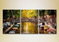 Картина Magic Color Triptych Amsterdam Canal Holland (2658451)