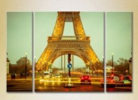 Pictură Magic Color Triptych At the Foot of the Eiffel Tower (2658517)