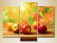 Pictură Magic Color Triptych Autumn and Apples (2698688)