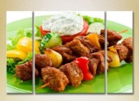 Pictură Magic Color Triptych Barbecue on a plate (2698745)