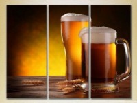 Pictură Magic Color Triptych Beer in a glass (2698691)