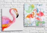 Картина ArtPoster Painted flamingos on canvas (3451154)