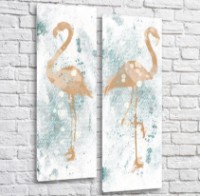 Картина ArtPoster Painted flamingos/couple on Gray background (3451151)