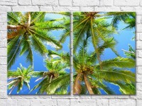 Pictură ArtPoster Palm leaves against the sky (3453754)
