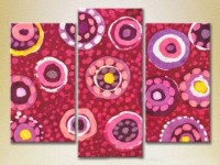 Pictură Magic Color Triptych Abstraction Pink / Yellow (2229498)