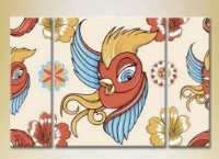 Картина Magic Color Triptych Birds Yellow/Purple (2229693)