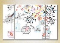 Картина Magic Color Triptych Birds, Cages and Trees (2229654)