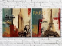 Pictură ArtPoster Paris New York building (2495213)