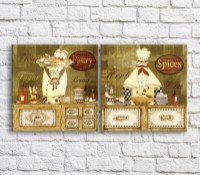 Pictură ArtPoster Pastry chef on Green background (3478757)