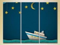 Картина Magic Color Triptych Boat on the waves (2229631)