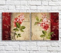 Картина ArtPoster Pink lilac on a background of text and patterns (3467794)