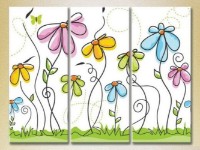 Картина Magic Color Triptych Butterflies and Flowers (2229596)