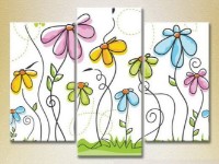 Картина Magic Color Triptych Butterflies and Flowers (2229598)