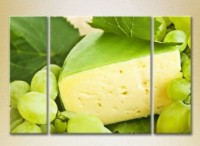 Pictură Magic Color Triptych Cheese and White Grapes (2698710)