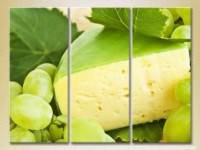 Pictură Magic Color Triptych Cheese and White Grapes (2698714)