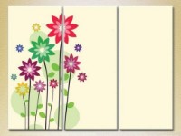 Картина Magic Color Triptych Chrysanthemums Multicolored (2229749)