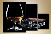 Pictură Magic Color Triptych Cognac and Cigar (1547228)