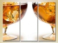 Pictură Magic Color Triptych Cognac with ice (2698654)
