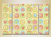 Картина Magic Color Triptych Flowers and hearts (2229566)