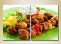 Pictură ArtPoster Pork kebab on a plate 01 (2602674)