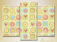 Картина Magic Color Triptych Flowers and hearts (2229567)